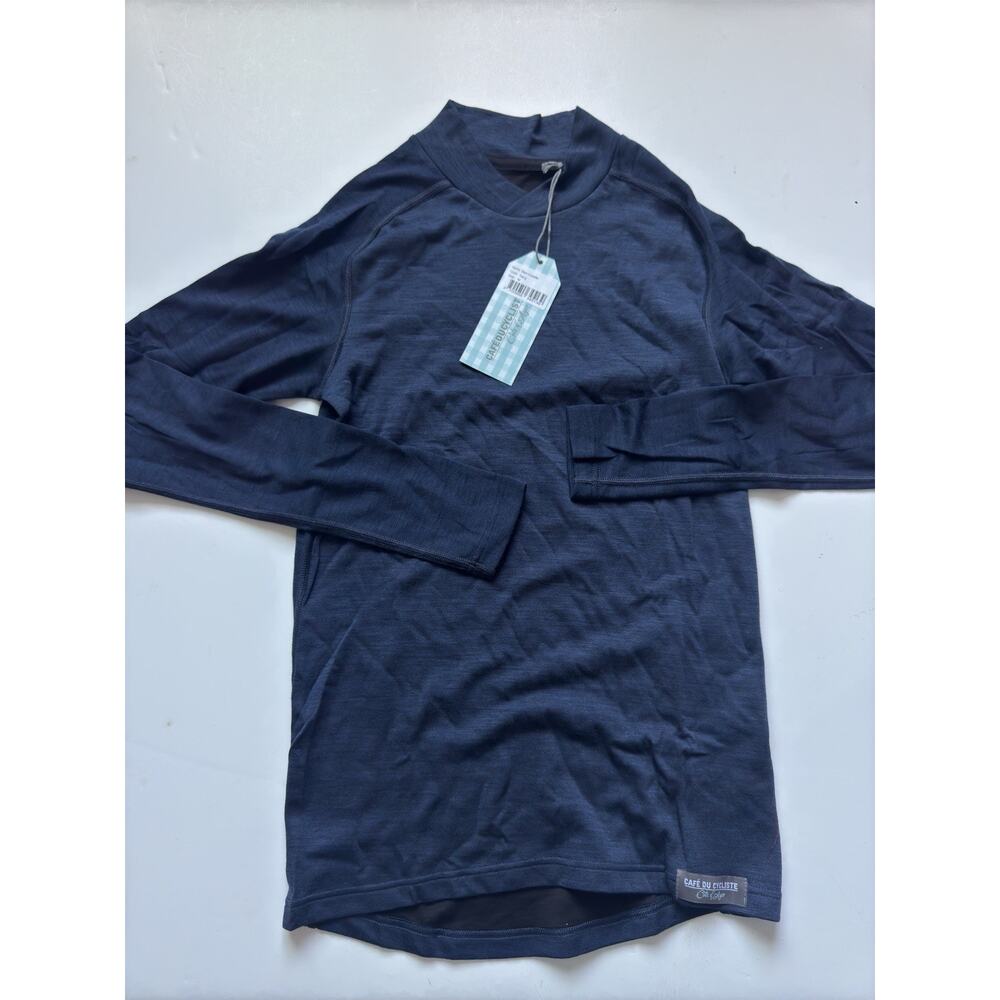 Cafe Du Cycliste Cosette Men’s Sz M Wool Blend Long Sleeve Base Layer Navy Blue